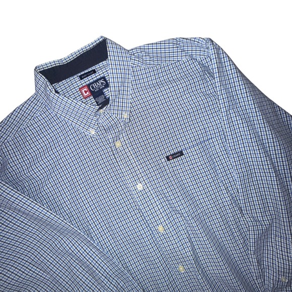 CHAPS Mens XL Button Down Long Sleeve Plaid Check Easy Care Shirt - Picture 1 of 6